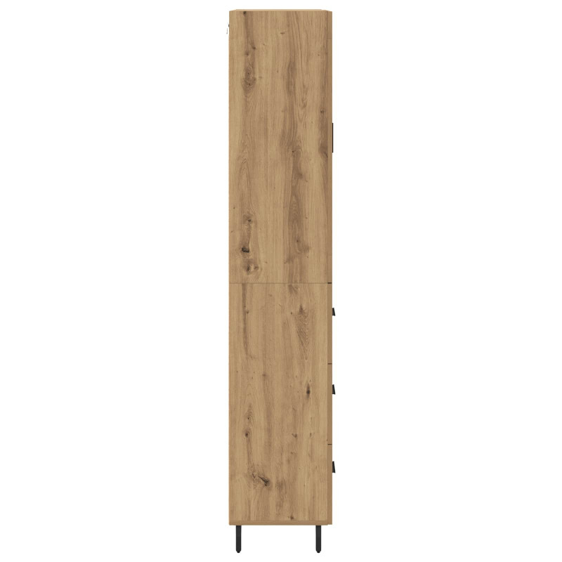 Highboard 2 pcs Dąb rzemieślniczy Materiał drewnopochodny