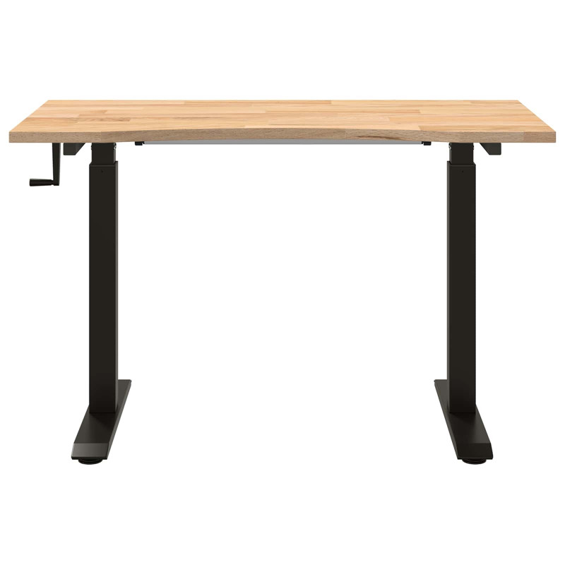 Biurko Czarny i naturalny 120 x 60 cm Dąb lite