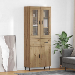 Highboard 2 pcs Dąb rzemieślniczy Materiał drewnopochodny