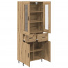 Highboard 2 pcs Dąb rzemieślniczy Materiał drewnopochodny