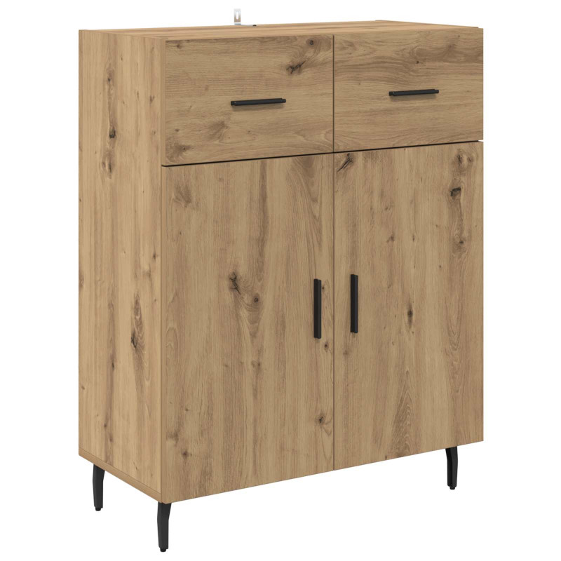 Highboard 2 pcs Dąb rzemieślniczy Materiał drewnopochodny