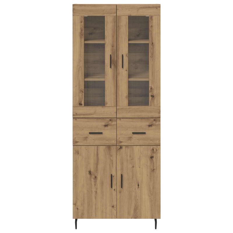 Highboard 2 pcs Dąb rzemieślniczy Materiał drewnopochodny
