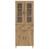 Highboard 2 pcs Dąb rzemieślniczy Materiał drewnopochodny