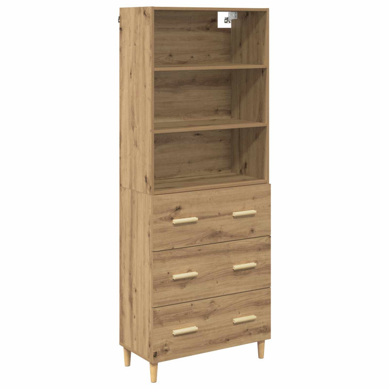 Highboard z szufladą Dąb rzemieślniczy 69,5 x 32,5 x 180 cm