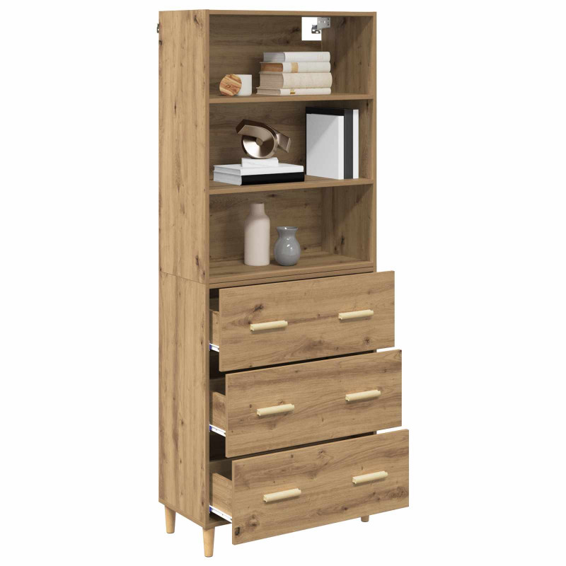 Highboard z szufladą Dąb rzemieślniczy 69,5 x 32,5 x 180 cm