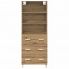 Highboard z szufladą Dąb rzemieślniczy 69,5 x 32,5 x 180 cm