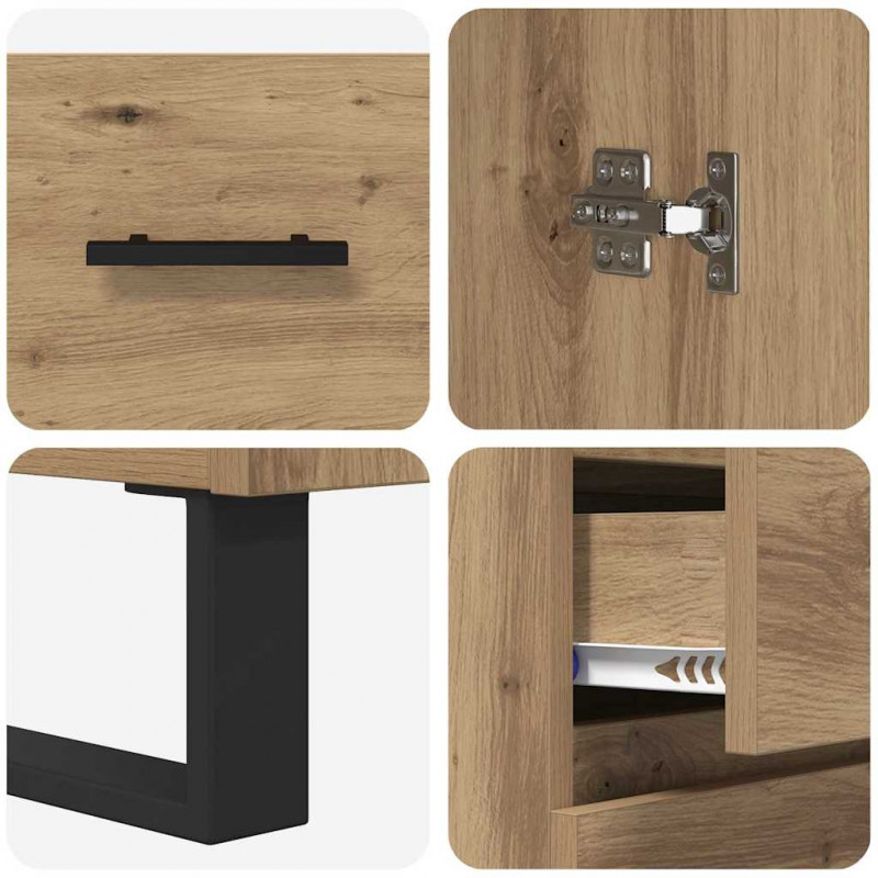 Highboard 2 pcs Dąb rzemieślniczy 69,5 x 34 x 180 cm