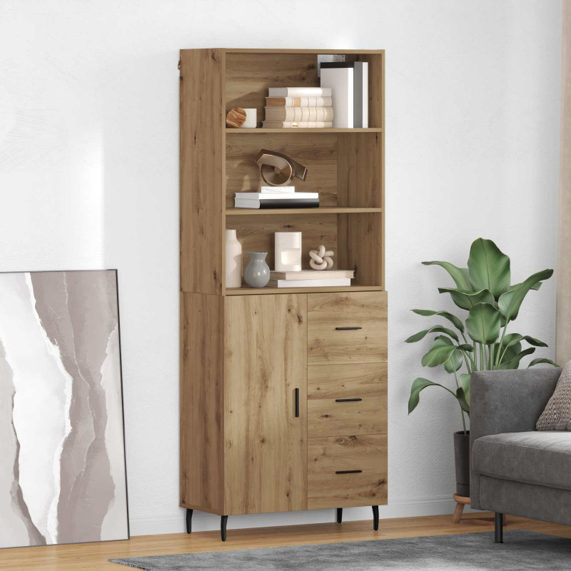 Highboard z szufladą Dąb rzemieślniczy 69,5 x 34 x 180 cm
