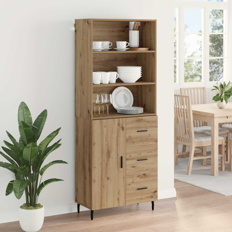 Highboard z szufladą Dąb rzemieślniczy 69,5 x 34 x 180 cm