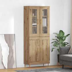 Highboard 2 pcs Dąb rzemieślniczy Materiał drewnopochodny