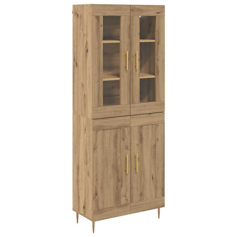 Highboard 2 pcs Dąb rzemieślniczy Materiał drewnopochodny