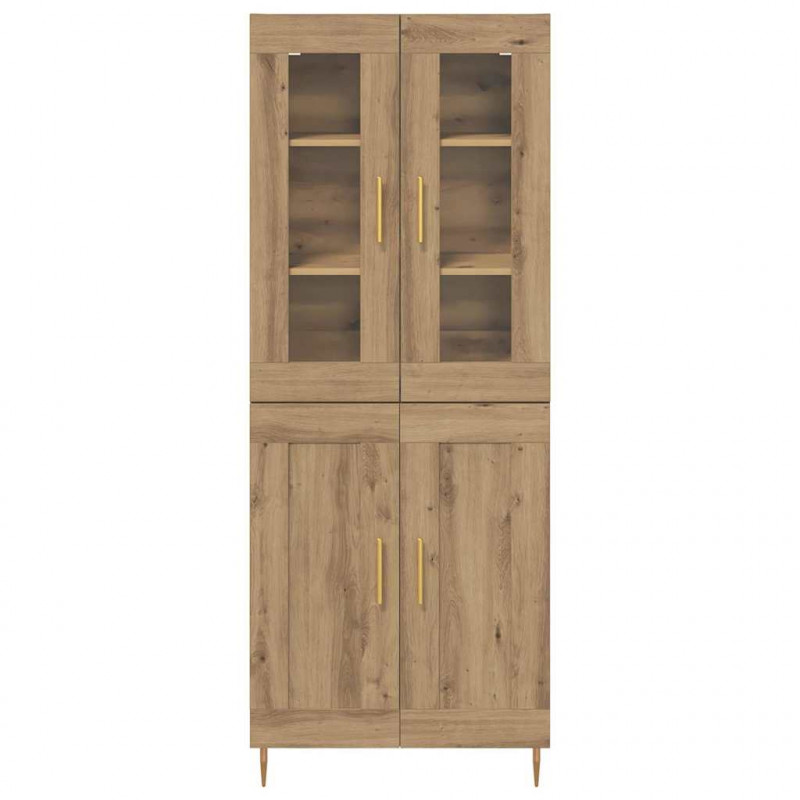 Highboard 2 pcs Dąb rzemieślniczy Materiał drewnopochodny