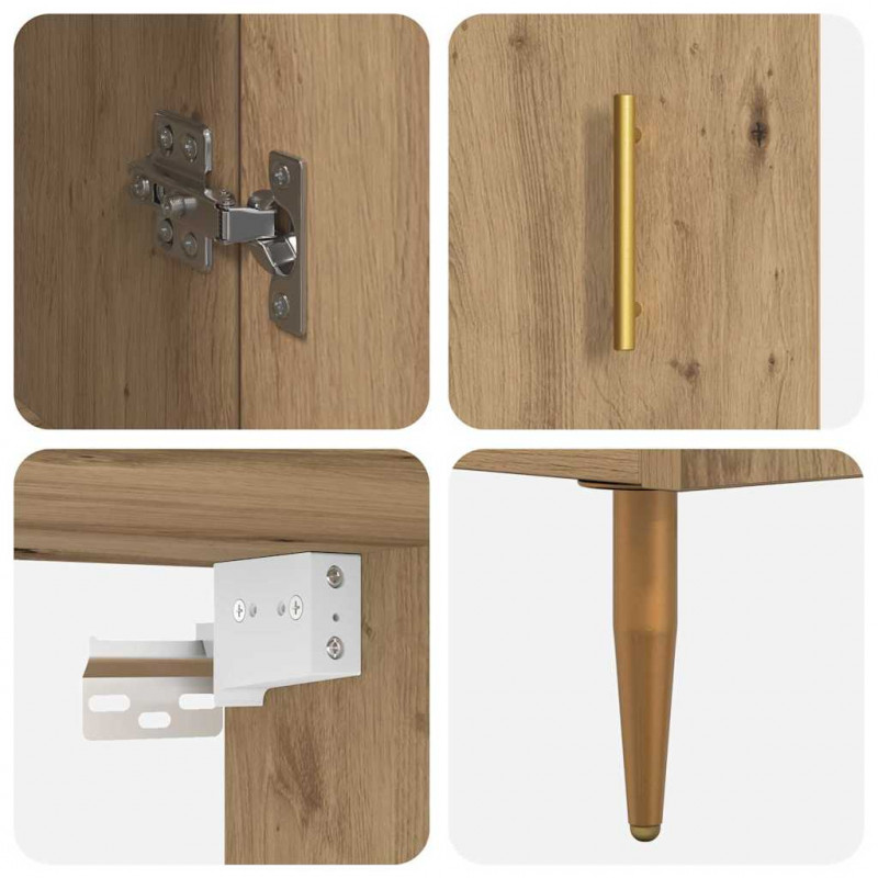 Highboard 2 pcs Dąb rzemieślniczy Materiał drewnopochodny