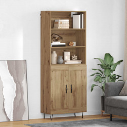 Highboard 2 pcs Dąb rzemieślniczy Materiał drewnopochodny