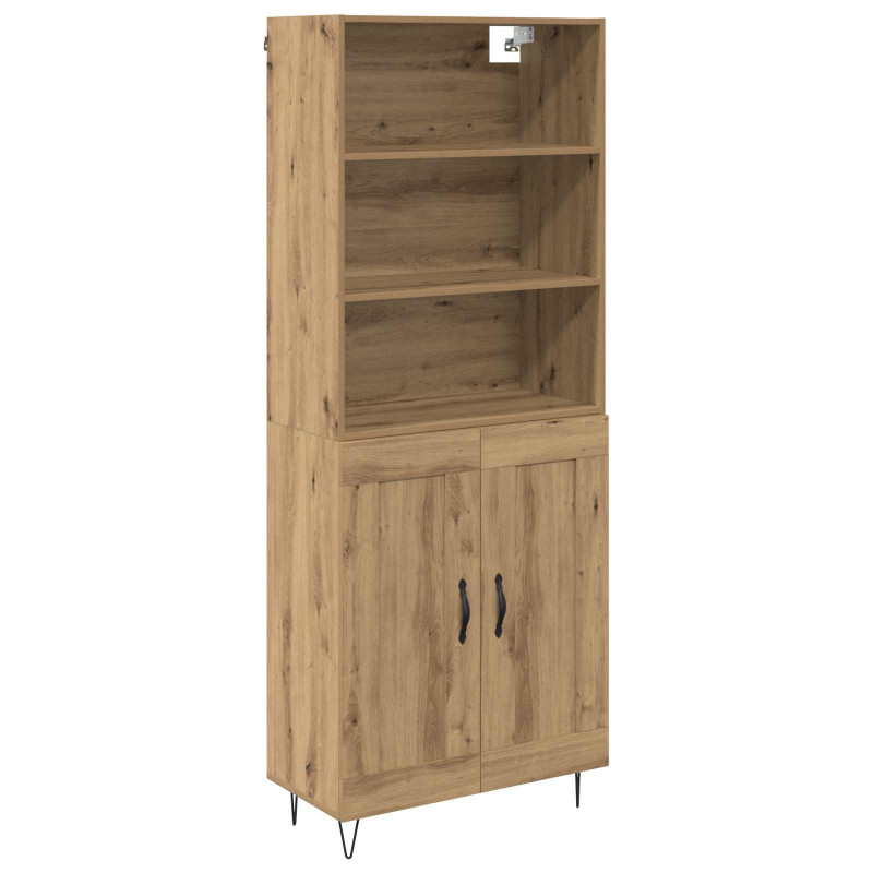 Highboard 2 pcs Dąb rzemieślniczy Materiał drewnopochodny