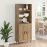 Highboard 2 pcs Dąb rzemieślniczy Materiał drewnopochodny
