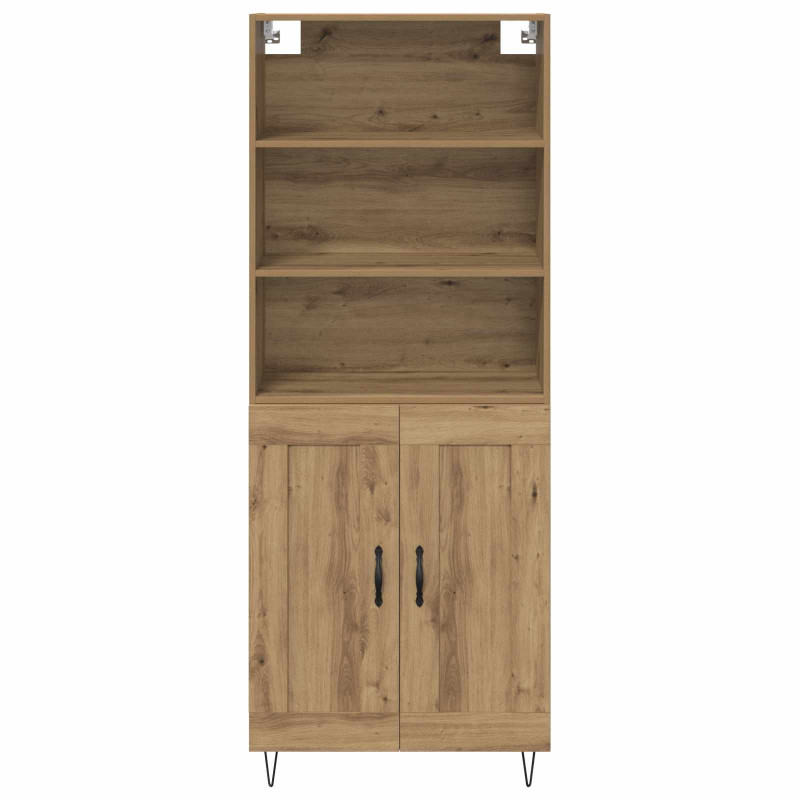 Highboard 2 pcs Dąb rzemieślniczy Materiał drewnopochodny