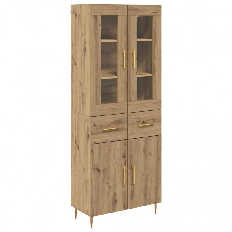 Highboard 2 pcs Dąb rzemieślniczy Materiał drewnopochodny
