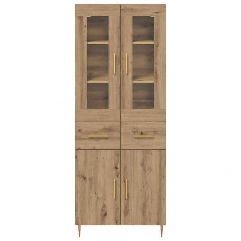 Highboard 2 pcs Dąb rzemieślniczy Materiał drewnopochodny