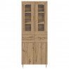 Highboard 2 pcs Dąb rzemieślniczy Materiał drewnopochodny