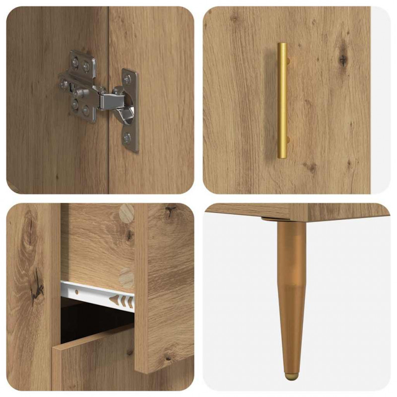 Highboard 2 pcs Dąb rzemieślniczy Materiał drewnopochodny