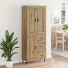 Highboard 2 pcs Dąb rzemieślniczy Materiał drewnopochodny