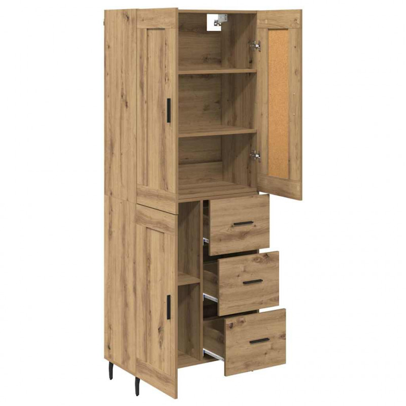 Highboard 2 pcs Dąb rzemieślniczy Materiał drewnopochodny