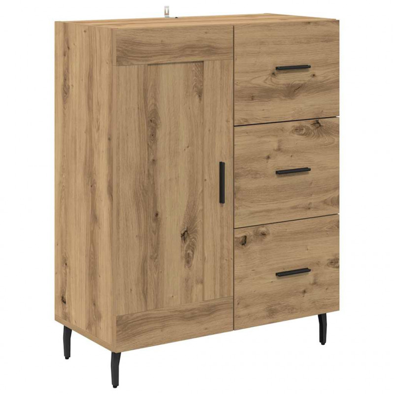 Highboard 2 pcs Dąb rzemieślniczy Materiał drewnopochodny