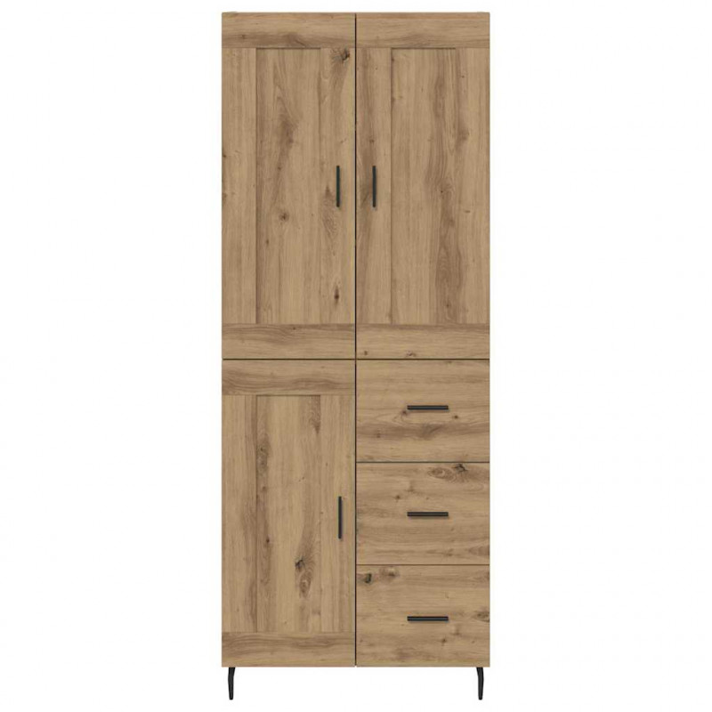 Highboard 2 pcs Dąb rzemieślniczy Materiał drewnopochodny