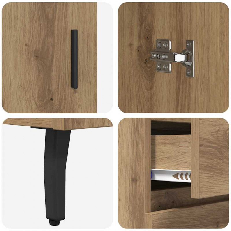 Highboard 2 pcs Dąb rzemieślniczy Materiał drewnopochodny
