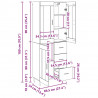 Highboard 2 pcs Dąb rzemieślniczy Materiał drewnopochodny