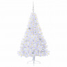 Sztuczna choinka z 150 diodami LED Biały 150 cm PVC i stal
