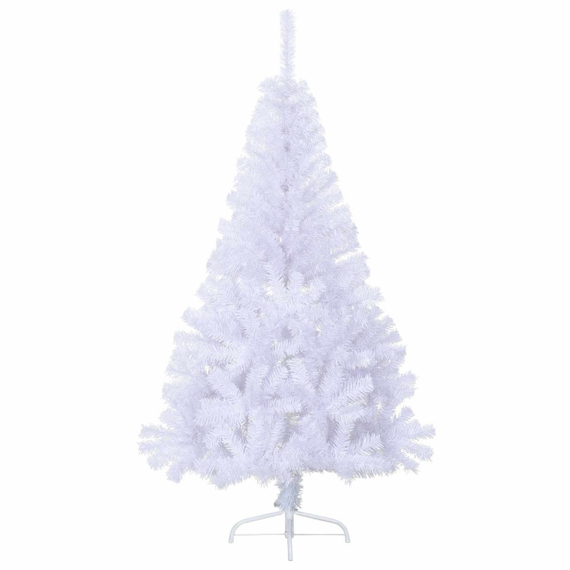 Sztuczna choinka z 150 diodami LED Biały 150 cm PVC i stal
