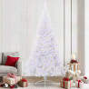 Sztuczna choinka z 300 diodami LED Biały 240 cm PVC i stal