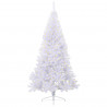 Sztuczna choinka z 300 diodami LED Biały 240 cm PVC i stal