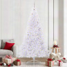 Sztuczna choinka z 300 diodami LED Biały 240 cm PVC i stal