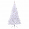 Sztuczna choinka z 300 diodami LED Biały 240 cm PVC i stal