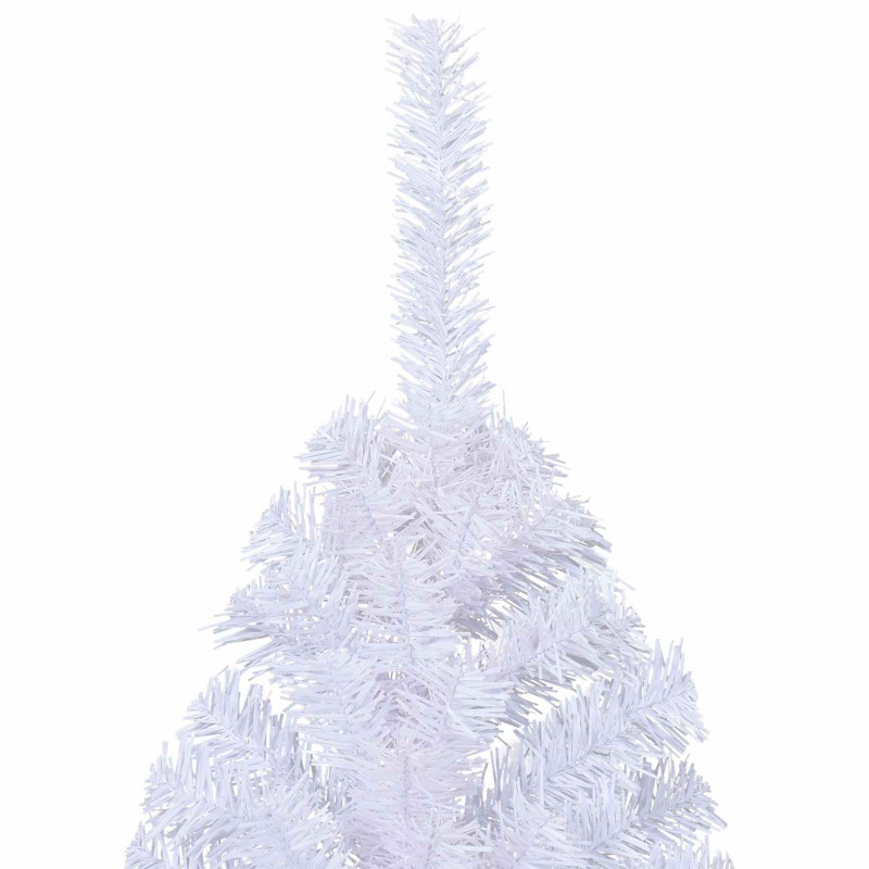 Sztuczna choinka z 300 diodami LED Biały 240 cm PVC i stal