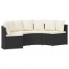 Zestaw Sof 2 pcs Czarny Drewno akacjowe i poli rattan