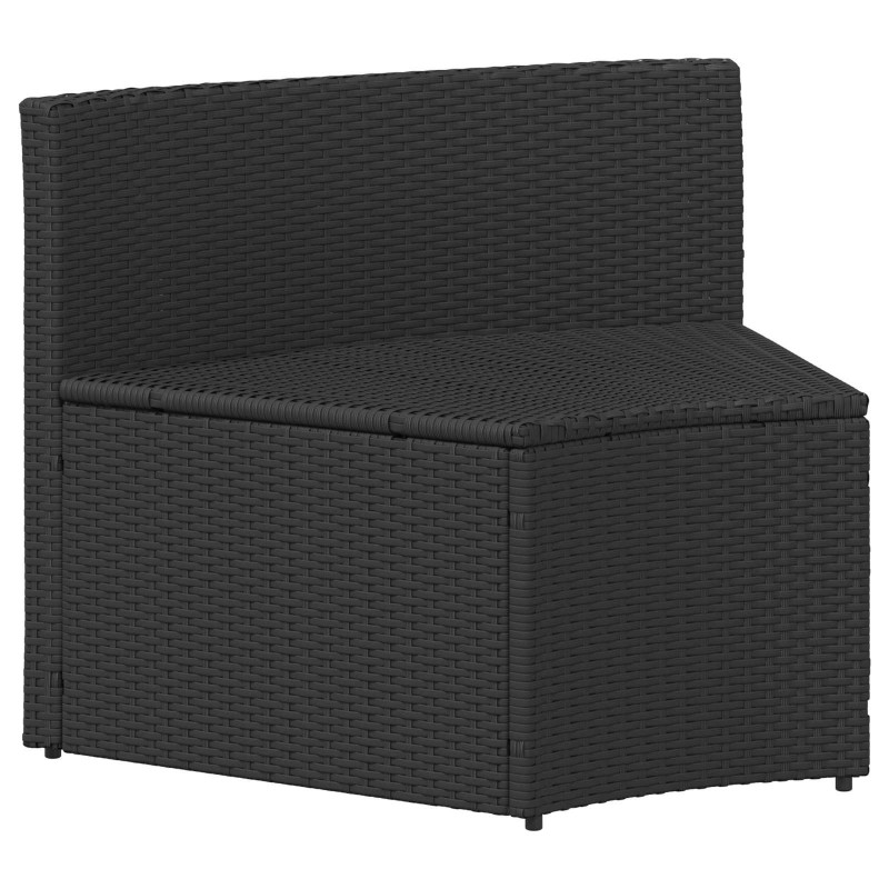 Zestaw Sof 2 pcs Czarny Drewno akacjowe i poli rattan