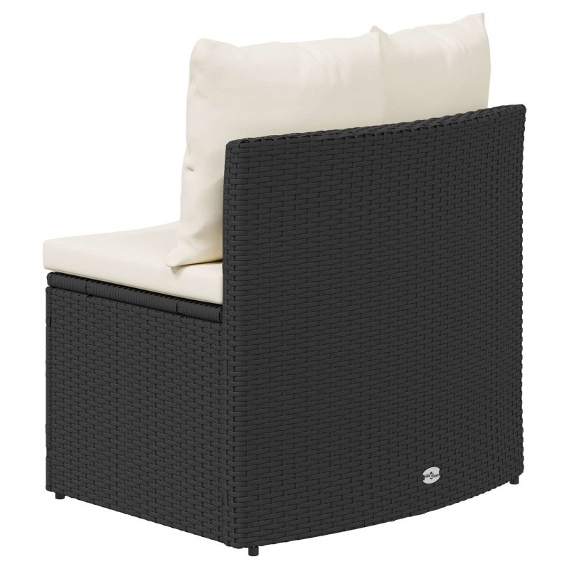 Zestaw Sof 2 pcs Czarny Drewno akacjowe i poli rattan