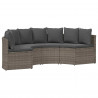 Zestaw Sof 2 pcs Szary Drewno akacjowe i poli rattan
