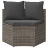 Zestaw Sof 2 pcs Szary Drewno akacjowe i poli rattan