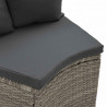 Zestaw Sof 2 pcs Szary Drewno akacjowe i poli rattan