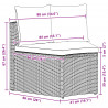 Zestaw Sof 2 pcs Szary Drewno akacjowe i poli rattan