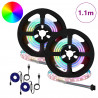 Taśma LED 2 pcs Czarny i przezroczysty 550 mm Miedź i plastik