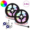 Taśma LED 2 pcs Czarny i przezroczysty 1200 mm Miedź i plastik