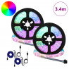 Taśma LED 2 pcs Czarny i przezroczysty 1700 mm Miedź i plastik