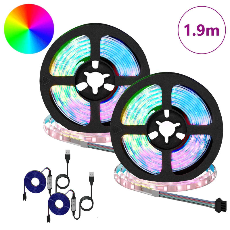 Taśma LED 2 pcs Czarny i przezroczysty 950 mm Miedź i plastik