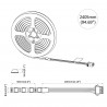 Taśma LED 2 pcs Czarny i przezroczysty 2300 mm Miedź i plastik